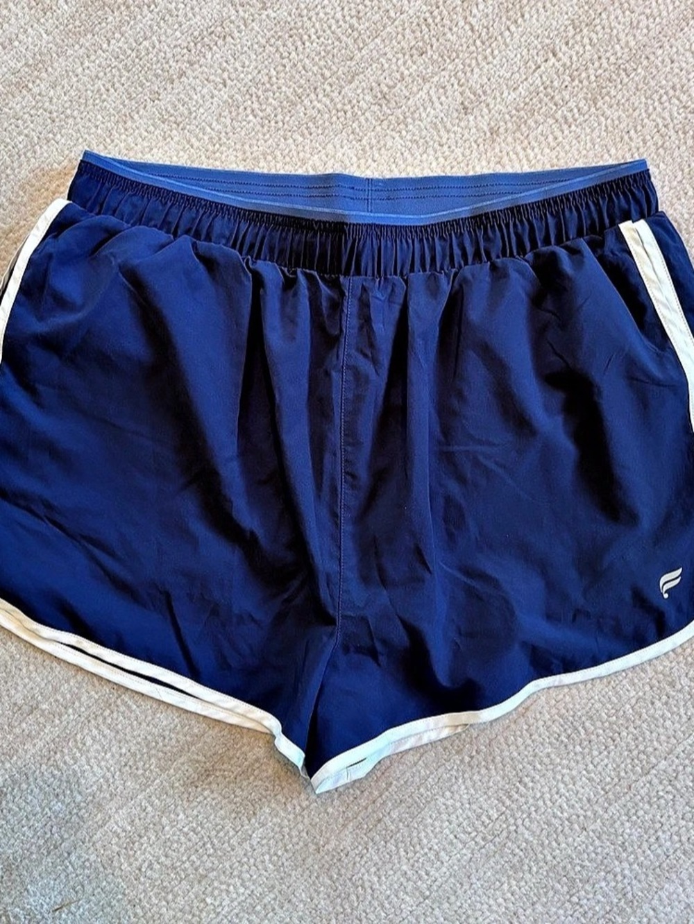 Fabletics Heritage Dolphin Short Athletic Shorts Blue & White Large